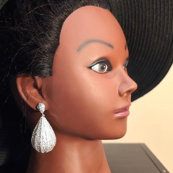 Oversized Water Droplet Earrings - Picture 5 of 5